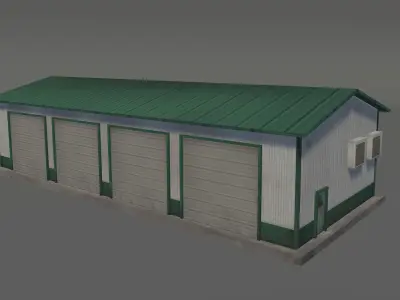 Lowpoly garage buildings pack Low-poly 3D model