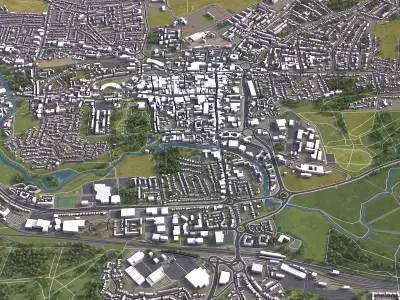 Colchester - 3D City Model Low-poly 3D model