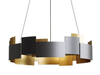 Modern Light Living Room LED Chandelier in Black 3D model