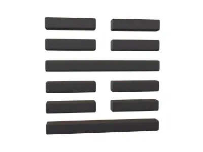 I Ching Hexagrams 51 zhen v1 001 Low-poly 3D model