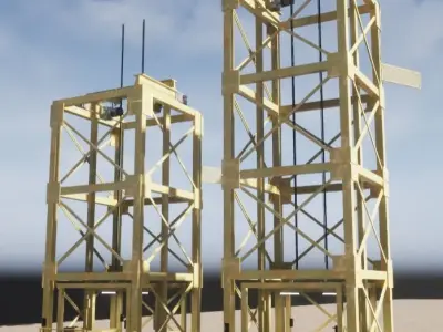 Modular industrial Elevator UE5 Low-poly 3D model