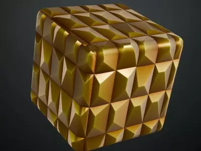 Golden Metal Pattern PBR Seamless Texture