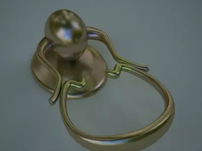 Furniture Door Handle Knob 3d model 10 Low-poly 3D model