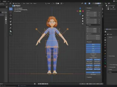 Nurse Cartoon Female Character Illustration 3D model