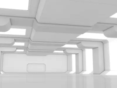Sci Fi Warehouse Low-poly 3D model buy