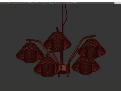 Oxford Double Chandelier Low-poly 3D model