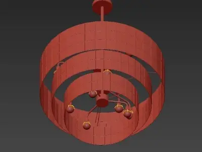 Capiz Tiered Chandelier 3D model