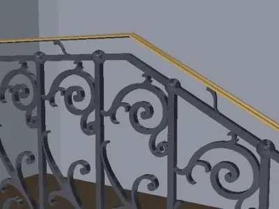 Wrought iron railing 3D model