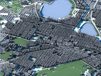 City of Perth Western Australia Skyline Swan River  3D model