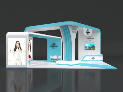 Exhibition Booth Stand Stall 10x8m Height 450 cm 4Side Open 3D model