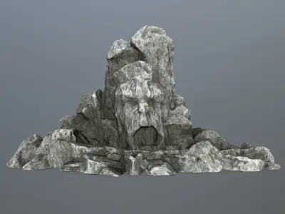 rock gate Low-poly 3D model