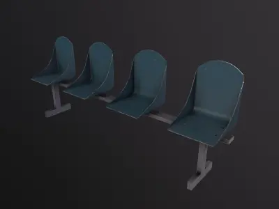 Bus Stop Bench 3D Model Low-poly 3D model