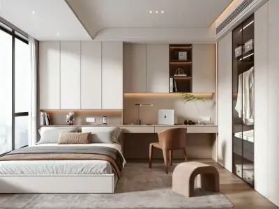 Minimalist bedroom 3D model