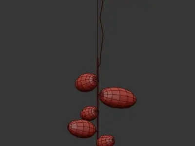 TOPAZ pendant light - multicolored glass globes 3D model