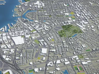 Norfolk  Low-poly 3D model