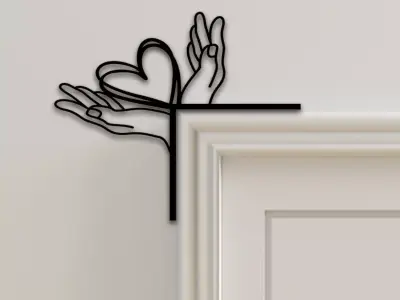 Heart Door Corner Decor 3D print model get