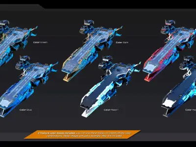 STARSHIPS - Pack07 Low-poly 3D model