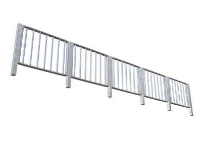 Iron Street Fence V2 001 Low-poly 3D model