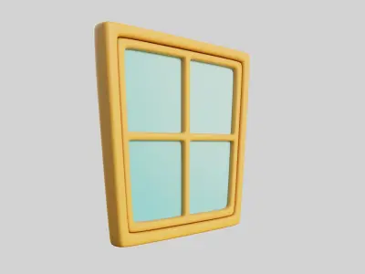 Cartoon Window 1b 3D model