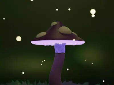 magical glowing mushroom Free 3D model