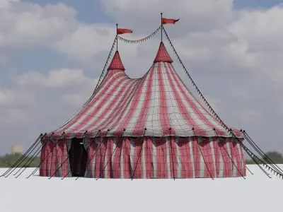 Circus Tent Low-poly 3D model
