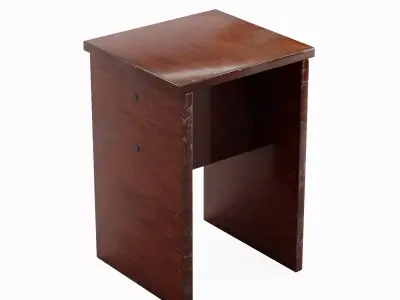 Wooden Stool 03 Low-poly 3D model