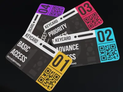 low-poly set of keycards Low-poly 3D model