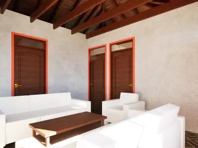 Small House Interior  Exterior Low-poly 3D model