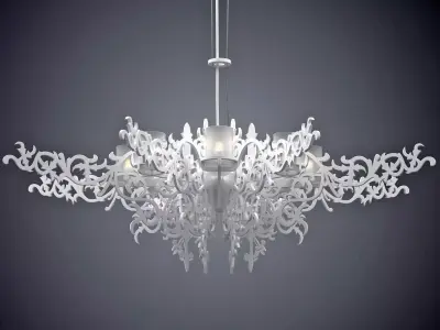 Mansion snowflake chandelier 3D model
