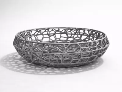 Modern Organic Lattice Bowl -Parametric Decorative Vase  Free 3D model