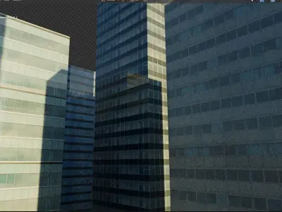 High rise buildings Low-poly 3D model
