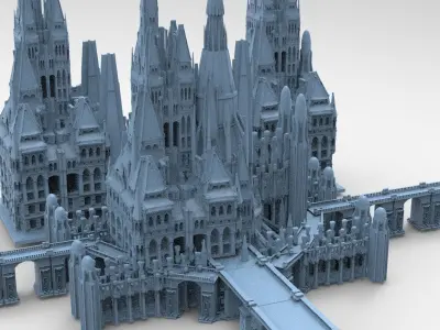 Tudor Castle Fantasy castle 3 models   3D model