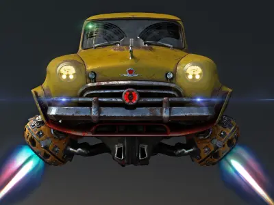 Volga GAZ-21 hover taxi 3D model