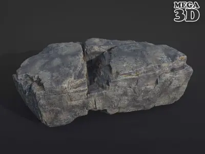Realisctic Granite Rock 04-250609 Low-poly 3D model