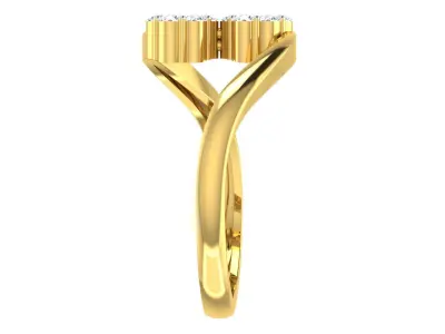 Solitaire Women Engagement Bypass Rings 3D print model 2