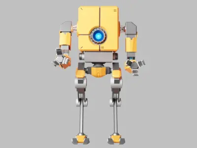 Orange Robot 3D model