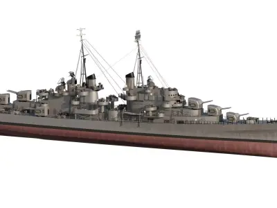 AMERICAN NAVY WW2 LIGHT CRUISER OAKLAND CLASS 3D model