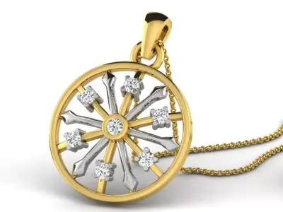 diamonds pendant 3D print model 18