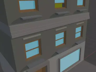 Low Poly Apartment Building  Mobile Game Ready Stylized City Low-poly 3D model