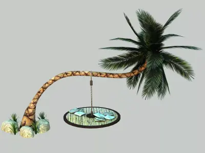  Palm Swing Animation Low-poly 3D model