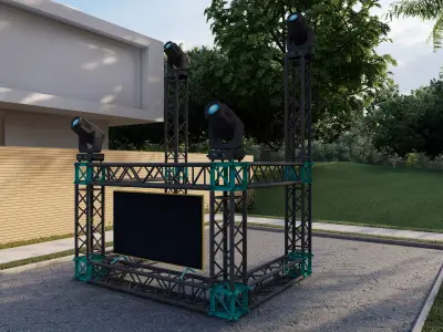 dj booth Low-poly 3D model