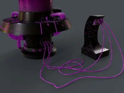 Sci-Fi Production Machine 02 Low-poly 3D model