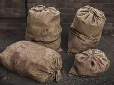 Realistic Garbage Bags Pack - Game Ready Props with LODs Low-poly 3D model