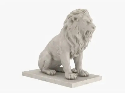  Lion Statue Sitting Angry 