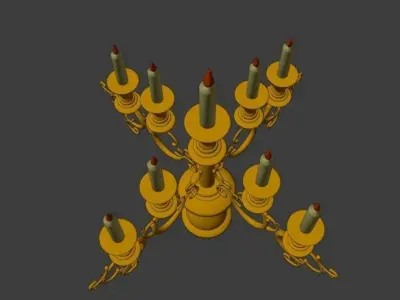 candlestick candelabra - candelabra Low-poly 3D model