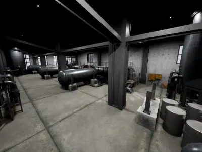 Modular Pumping Station for UE Low-poly 3D model