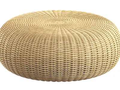 California beige round pouf 3D model