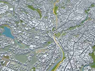Yaounde Cameroon 40km Low-poly 3D model