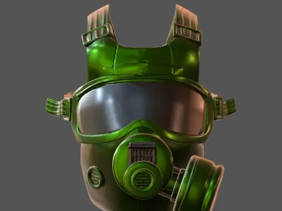 Gas mask helmet 3d model scifi Low-poly  Low-poly 3D model 190