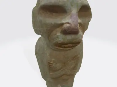 Old stone totem Low-poly 3D model
